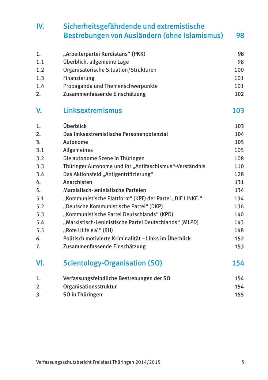 Seite 7 des Verfassungsschutzbericht 2015 Thüringen