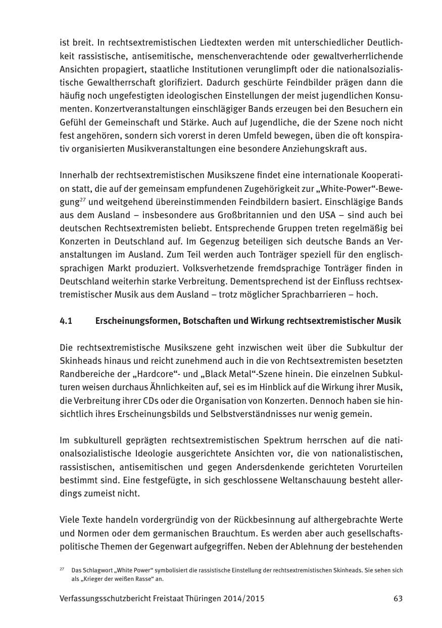 Seite 65 des Verfassungsschutzbericht 2015 Thüringen