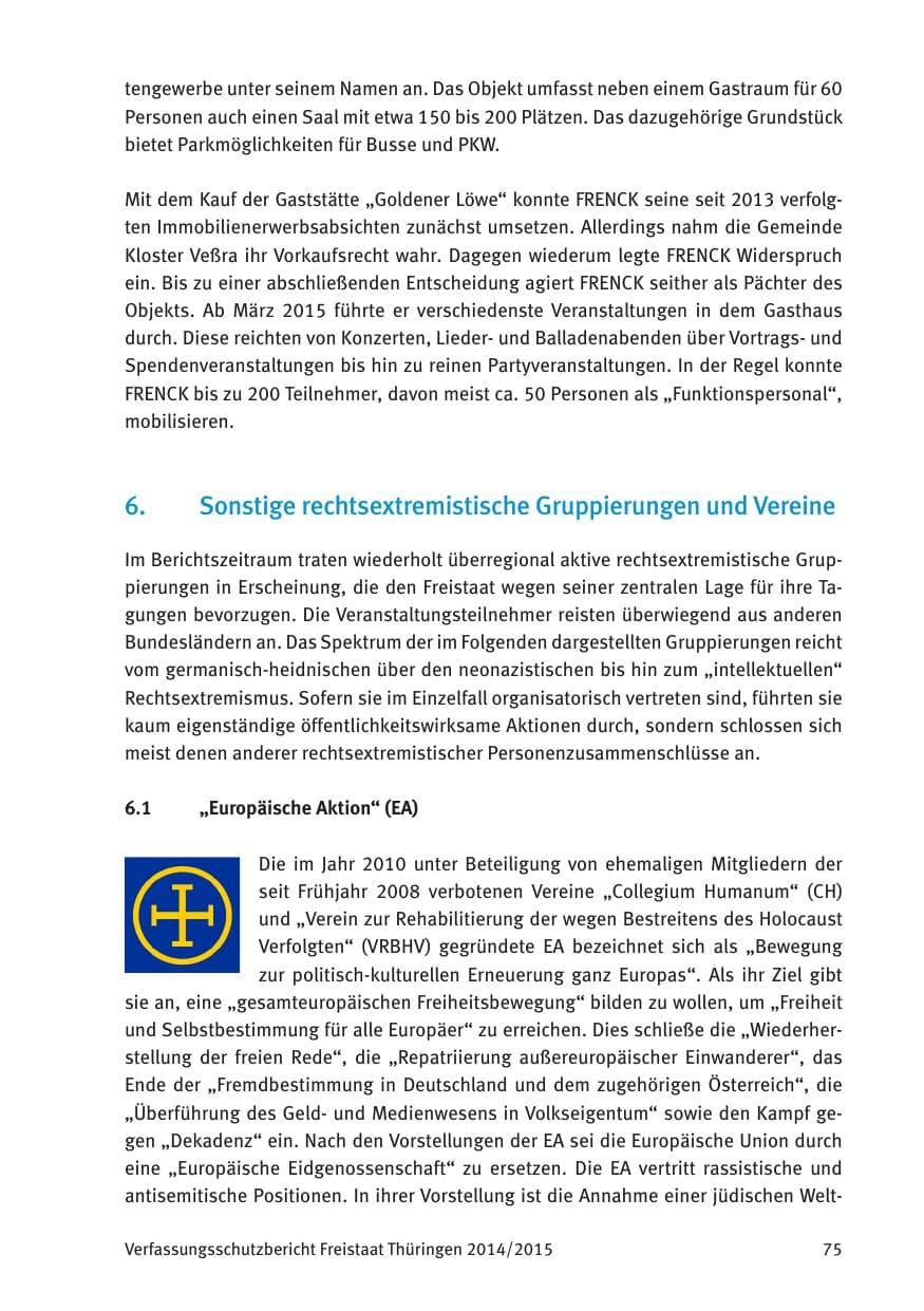 Seite 77 des Verfassungsschutzbericht 2015 Thüringen