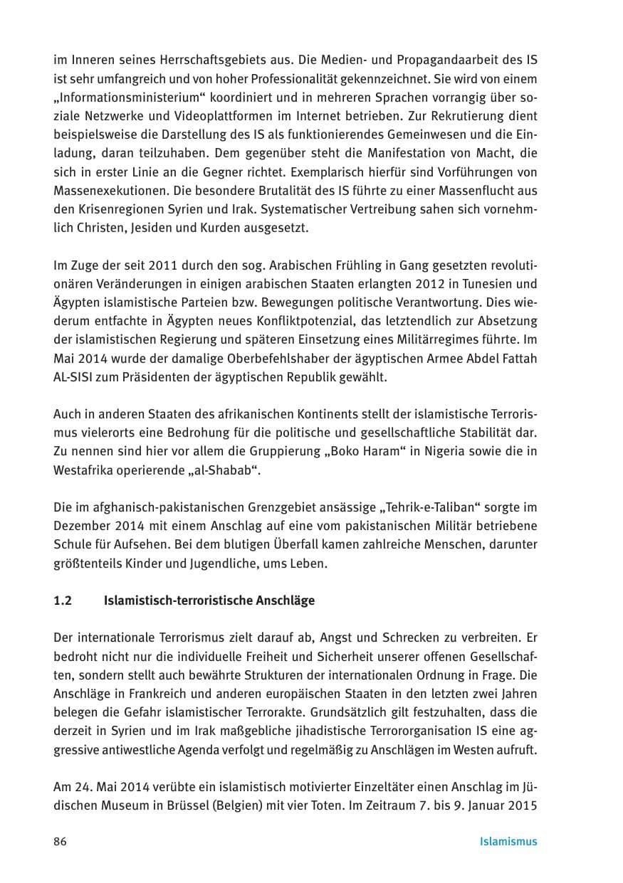 Seite 88 des Verfassungsschutzbericht 2015 Thüringen