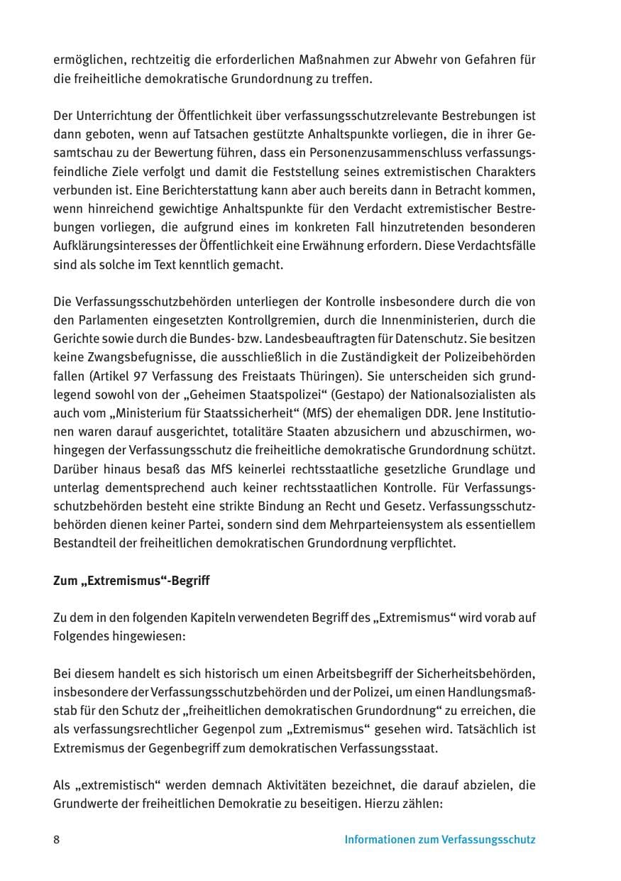 Seite 10 des Verfassungsschutzbericht 2015 Thüringen