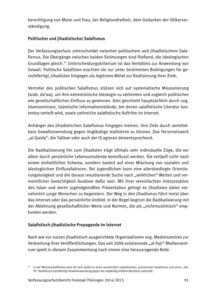 Seite 93 des Verfassungsschutzbericht 2015 Thüringen
