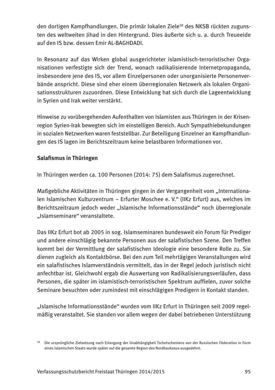 Seite 97 des Verfassungsschutzbericht 2015 Thüringen