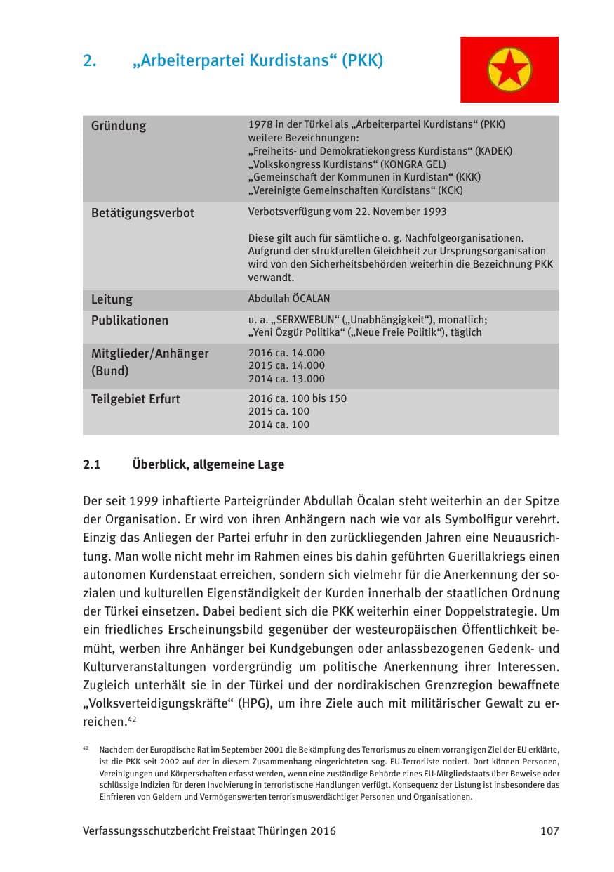 Seite 109 des Verfassungsschutzbericht 2016 Thüringen