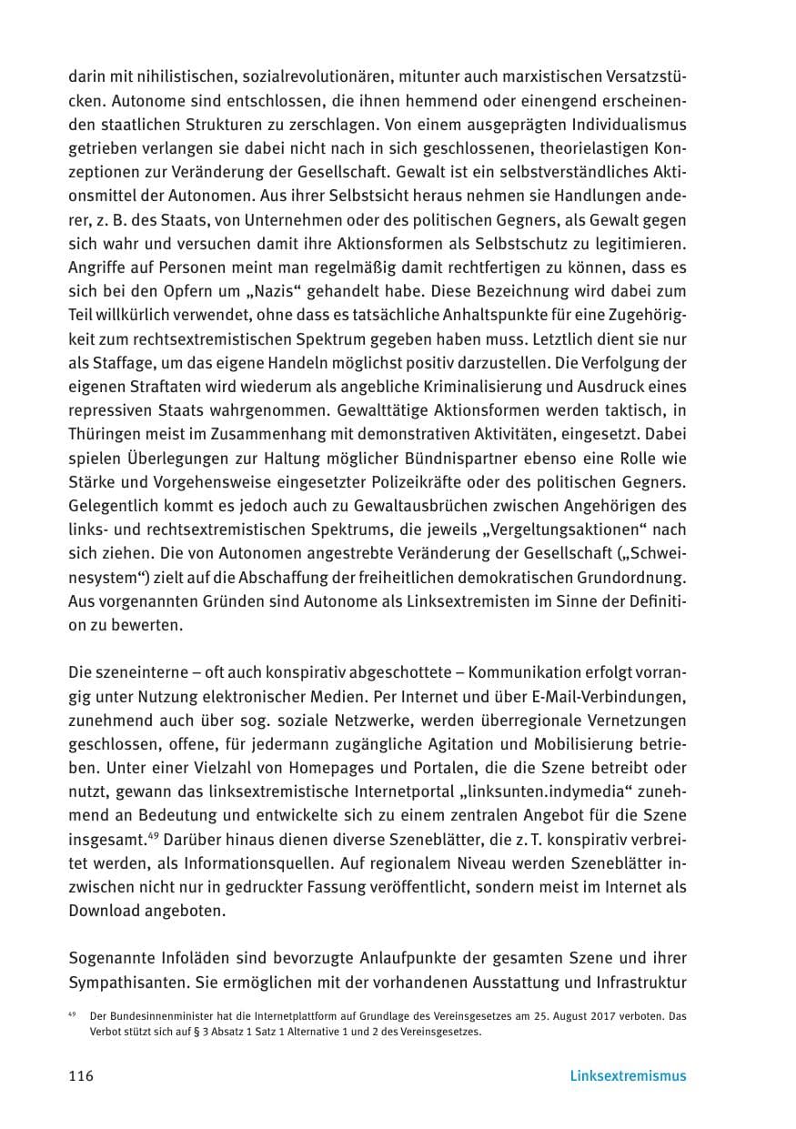 Seite 118 des Verfassungsschutzbericht 2016 Thüringen