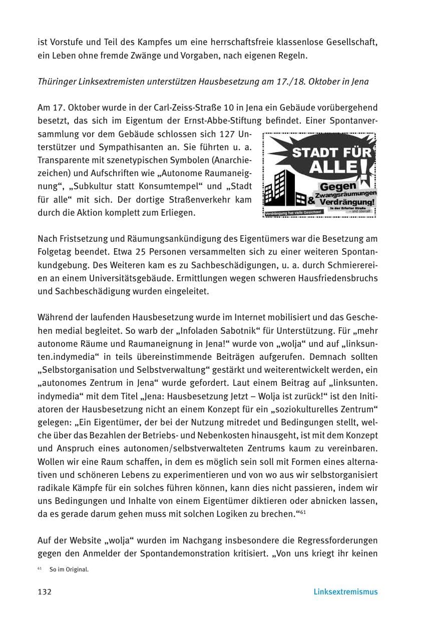 Seite 134 des Verfassungsschutzbericht 2016 Thüringen