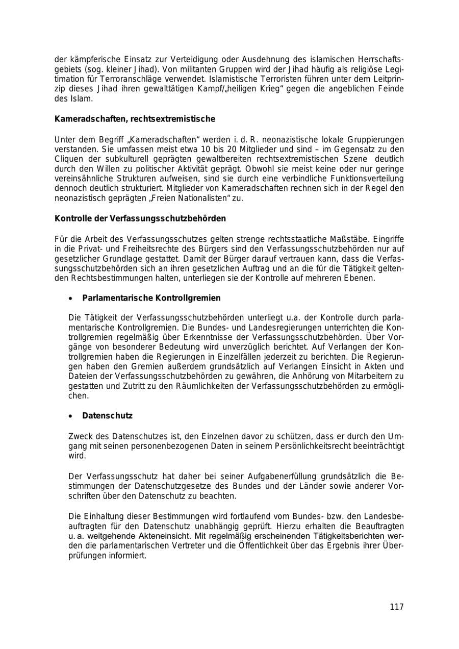 Seite 117 des Verfassungsschutzbericht 2018 Thüringen