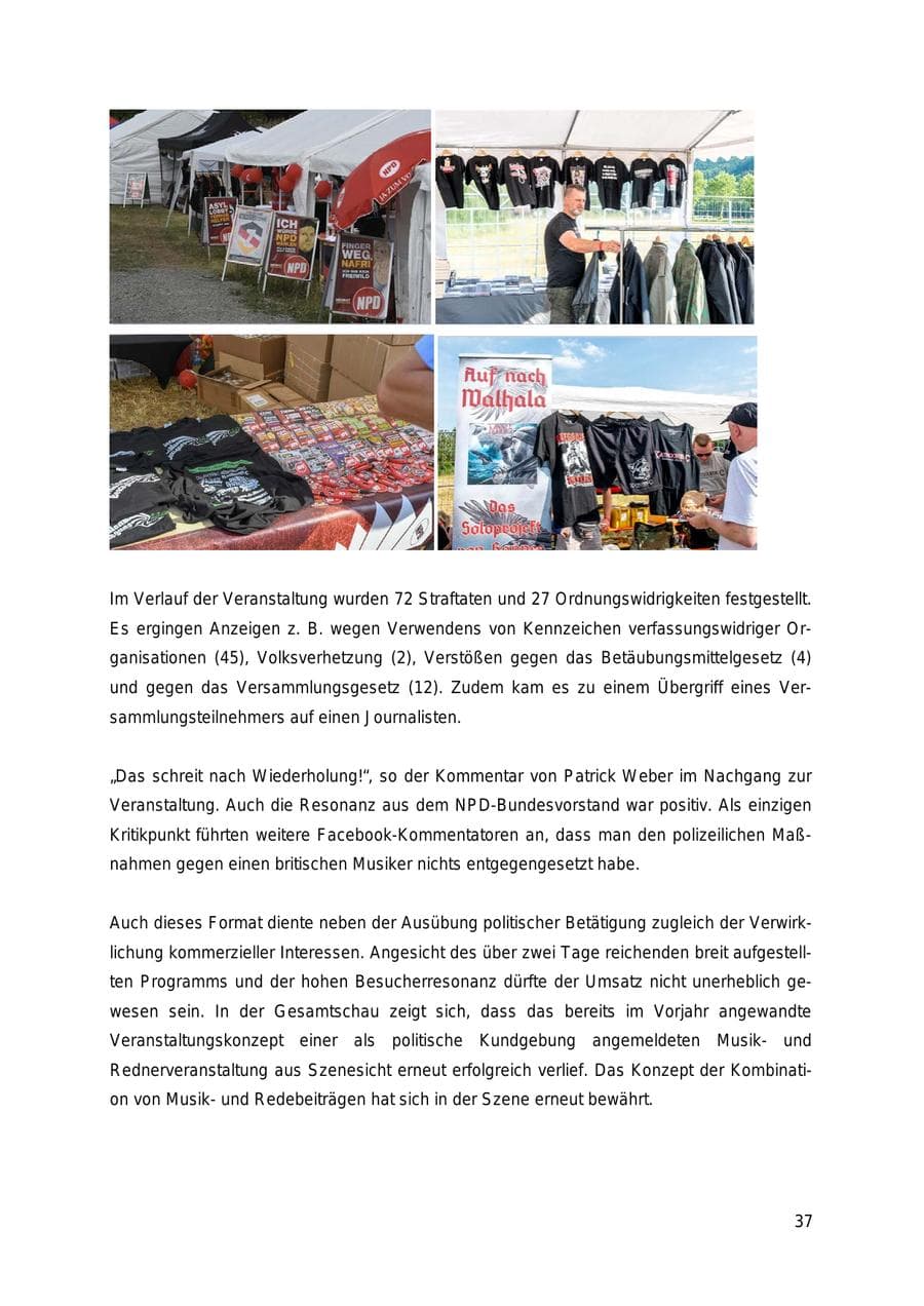 Seite 37 des Verfassungsschutzbericht 2018 Thüringen