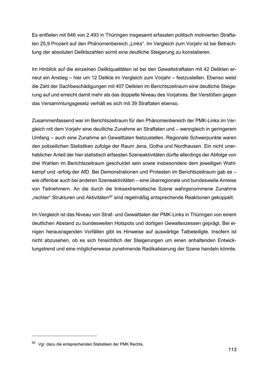 Seite 114 des Verfassungsschutzbericht 2019 Thüringen