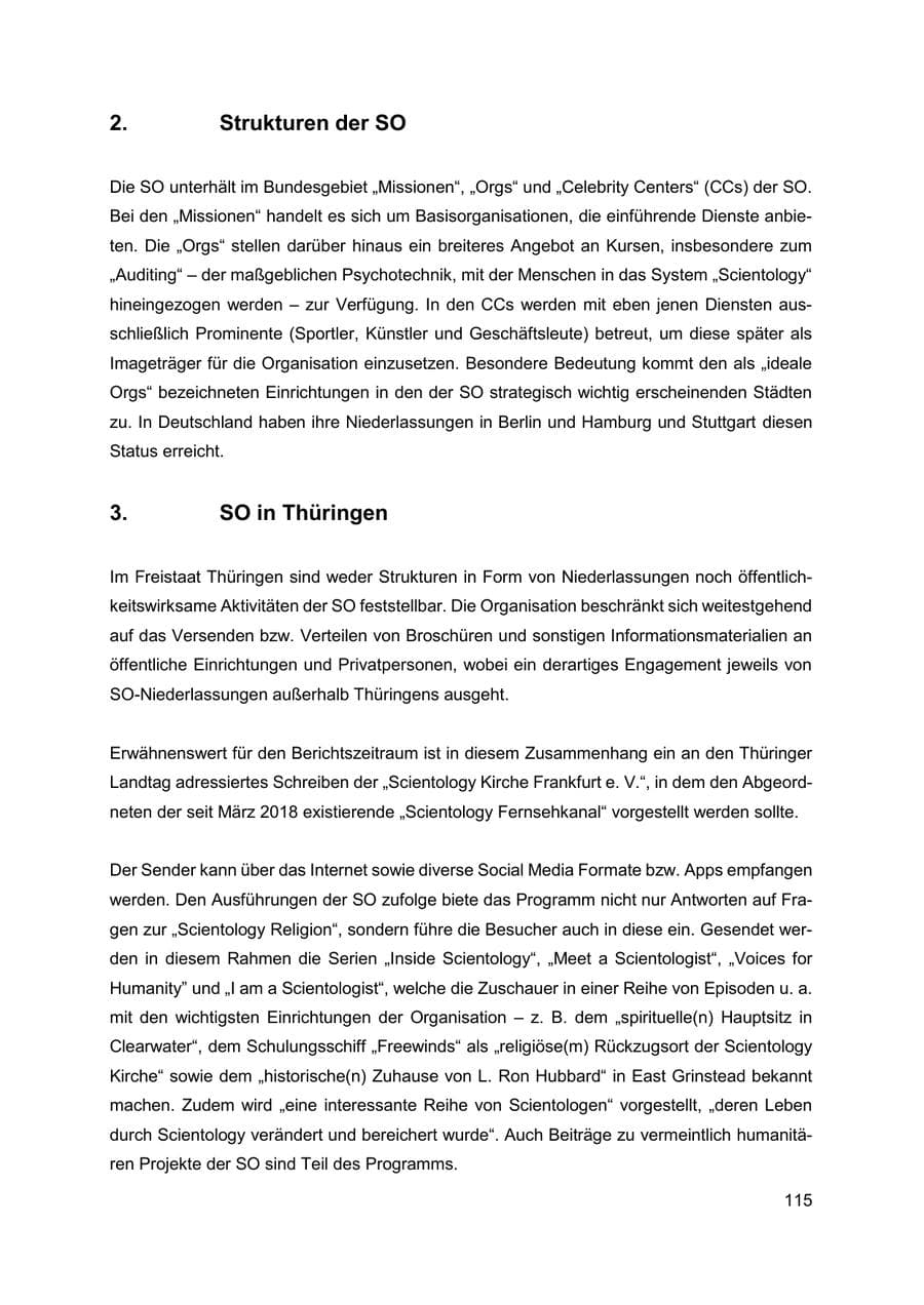 Seite 116 des Verfassungsschutzbericht 2019 Thüringen