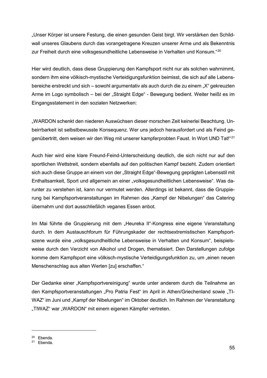 Seite 56 des Verfassungsschutzbericht 2019 Thüringen