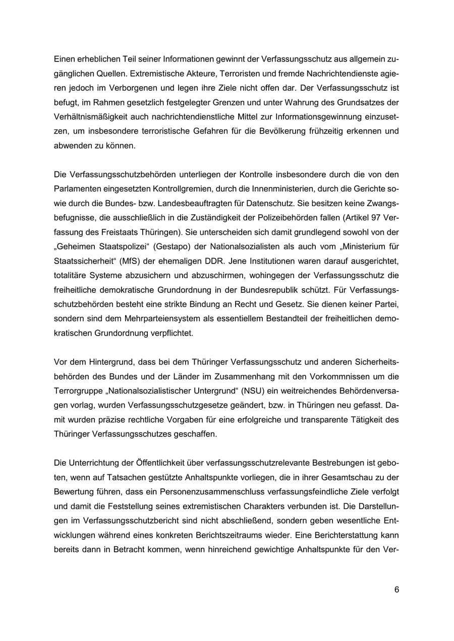 Seite 7 des Verfassungsschutzbericht 2019 Thüringen