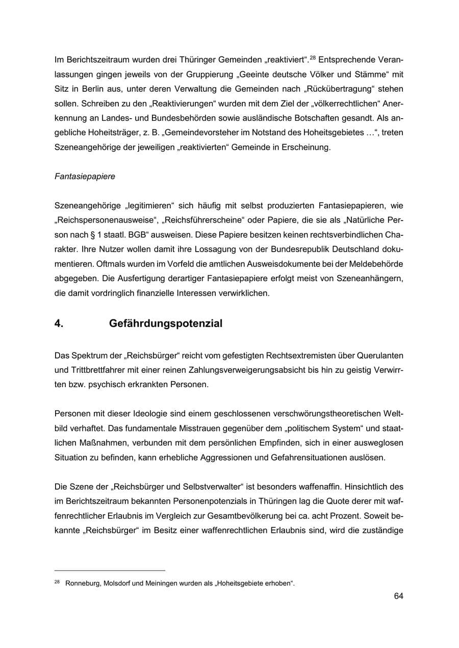 Seite 65 des Verfassungsschutzbericht 2019 Thüringen