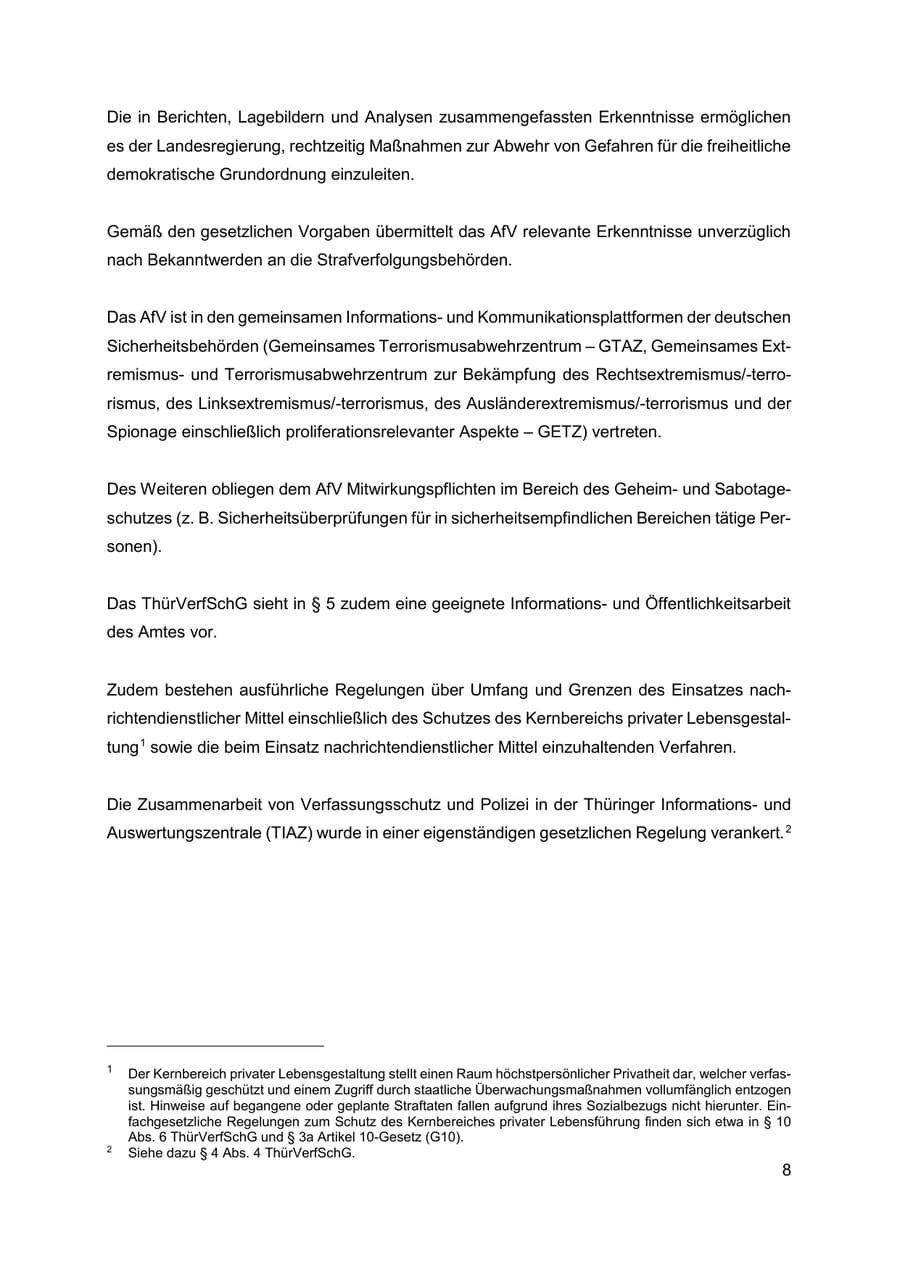 Seite 9 des Verfassungsschutzbericht 2019 Thüringen