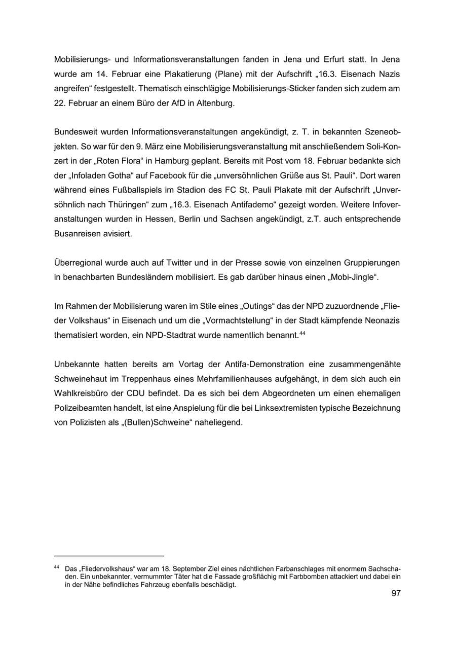 Seite 98 des Verfassungsschutzbericht 2019 Thüringen