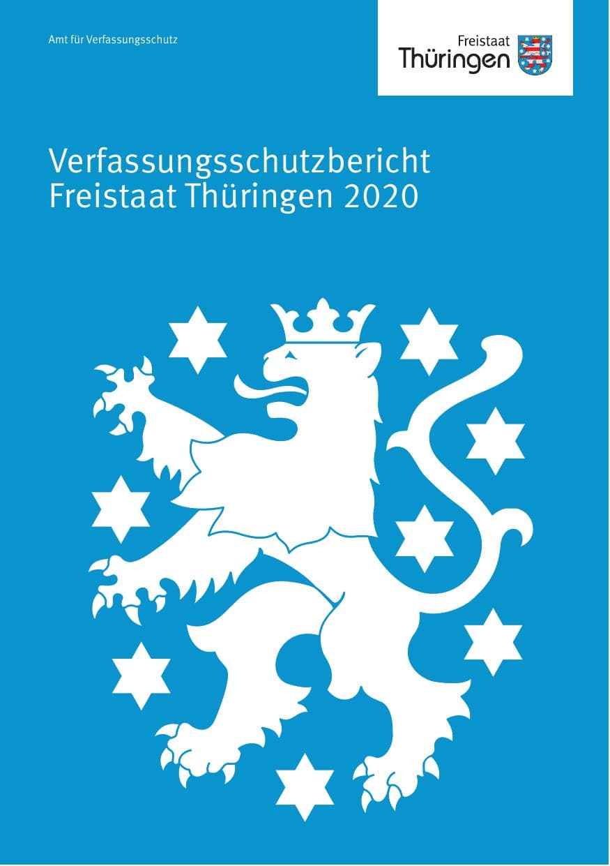 Seite 1 des Verfassungsschutzbericht 2020 Thüringen