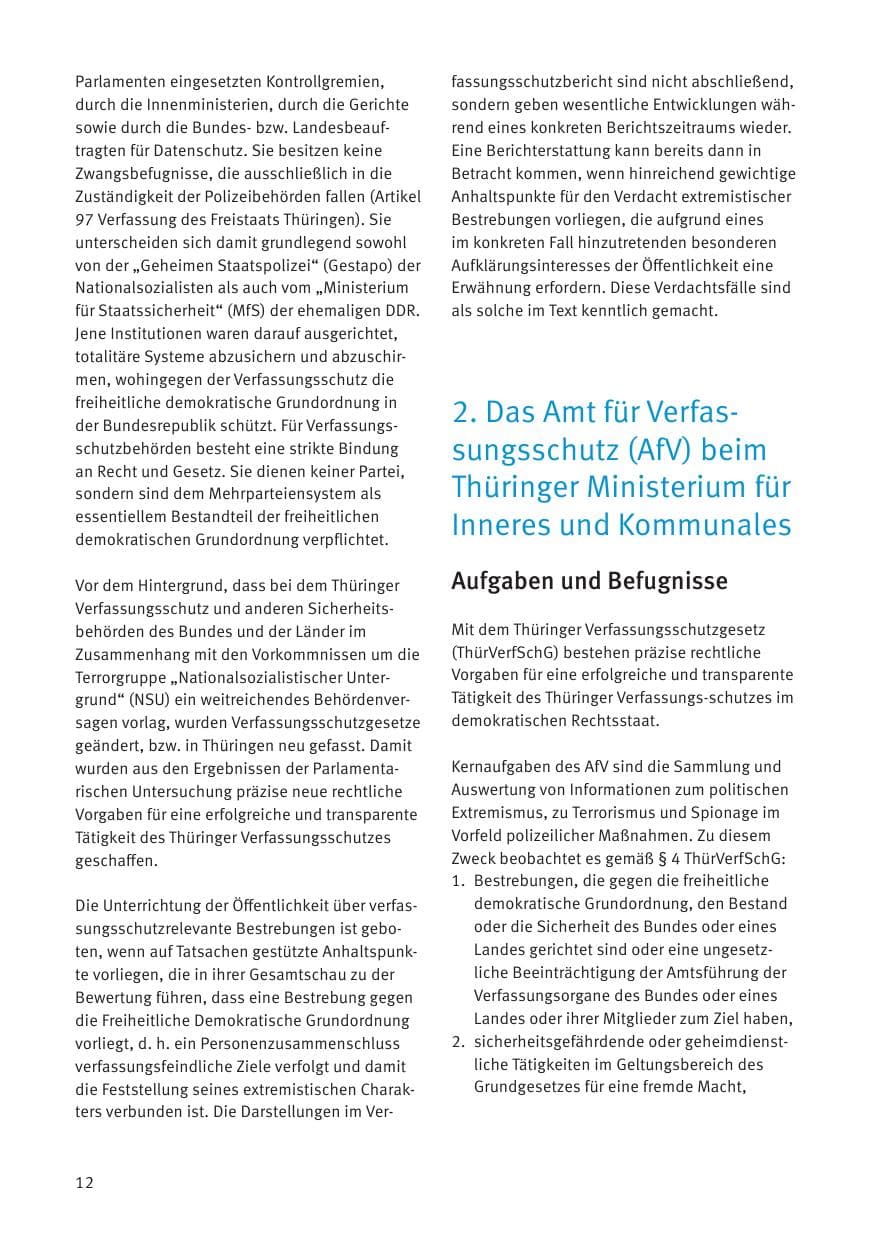 Seite 14 des Verfassungsschutzbericht 2020 Thüringen