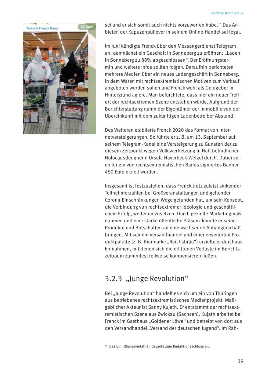 Seite 41 des Verfassungsschutzbericht 2020 Thüringen
