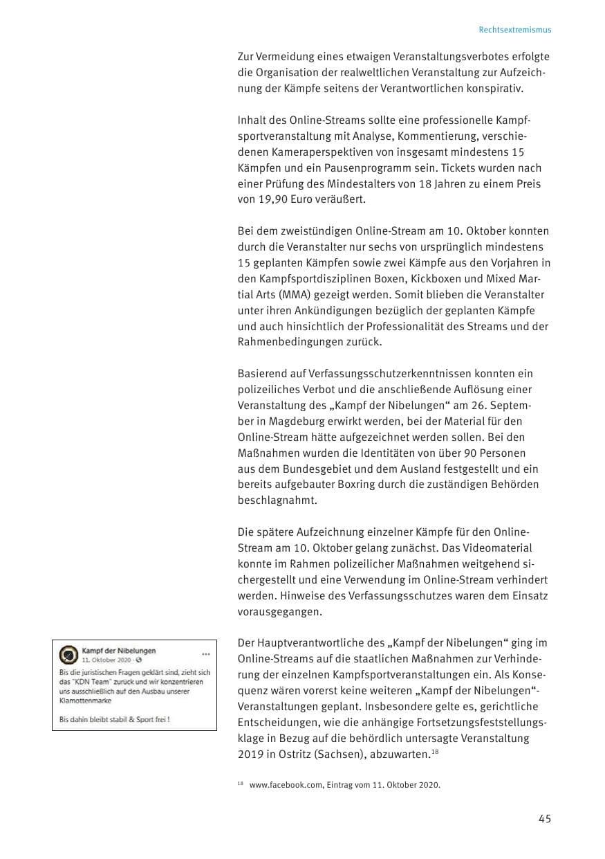 Seite 47 des Verfassungsschutzbericht 2020 Thüringen