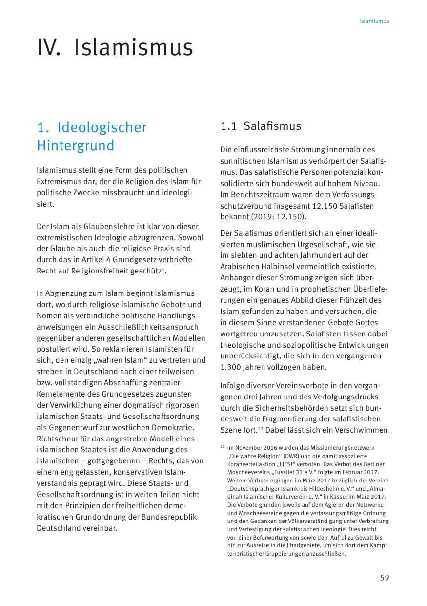 Seite 61 des Verfassungsschutzbericht 2020 Thüringen