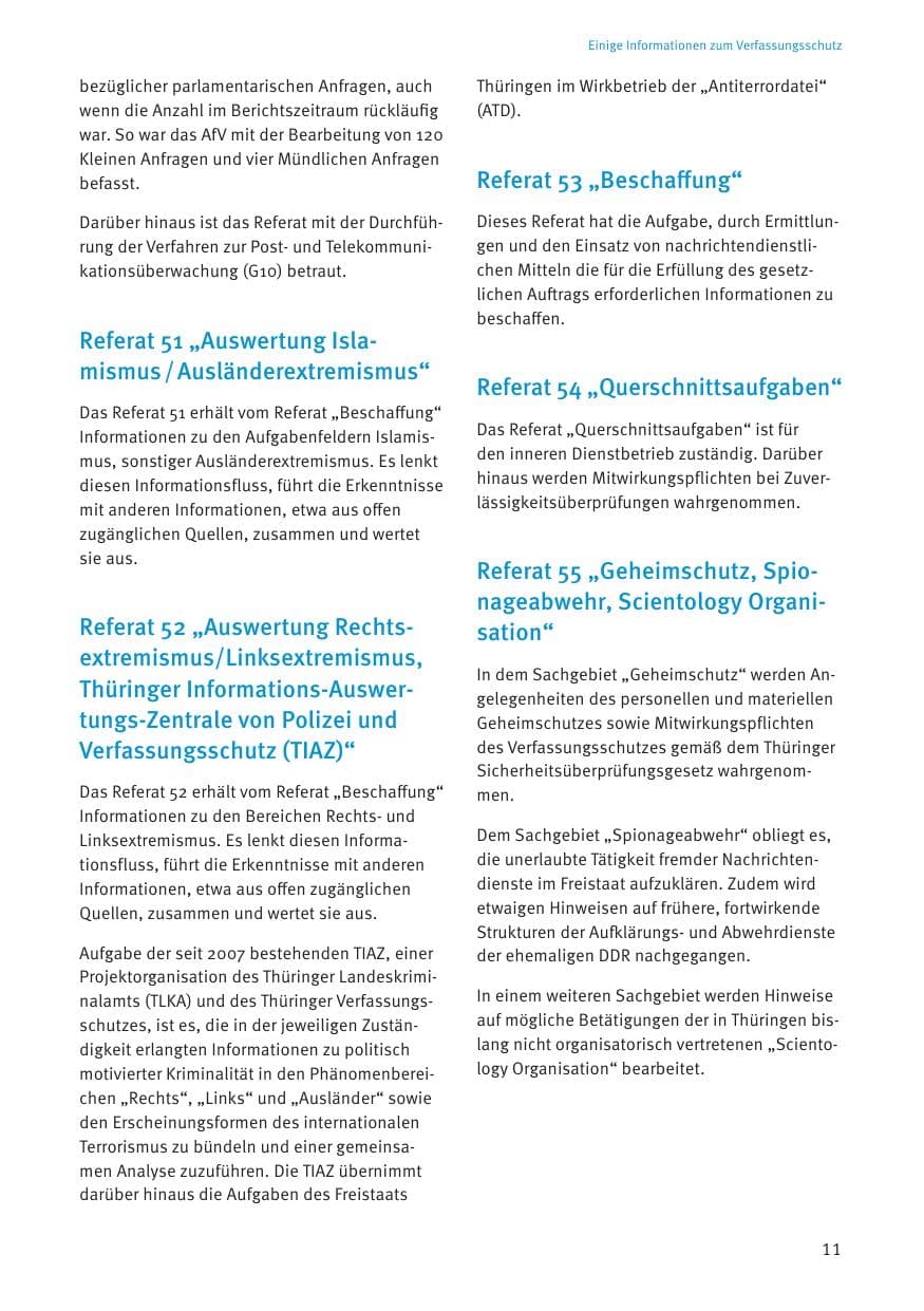 Seite 11 des Verfassungsschutzbericht 2021 Thüringen