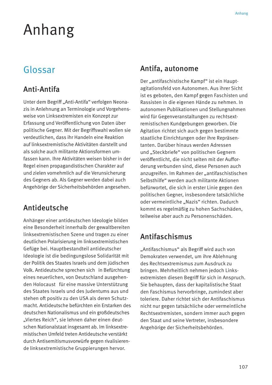 Seite 107 des Verfassungsschutzbericht 2021 Thüringen