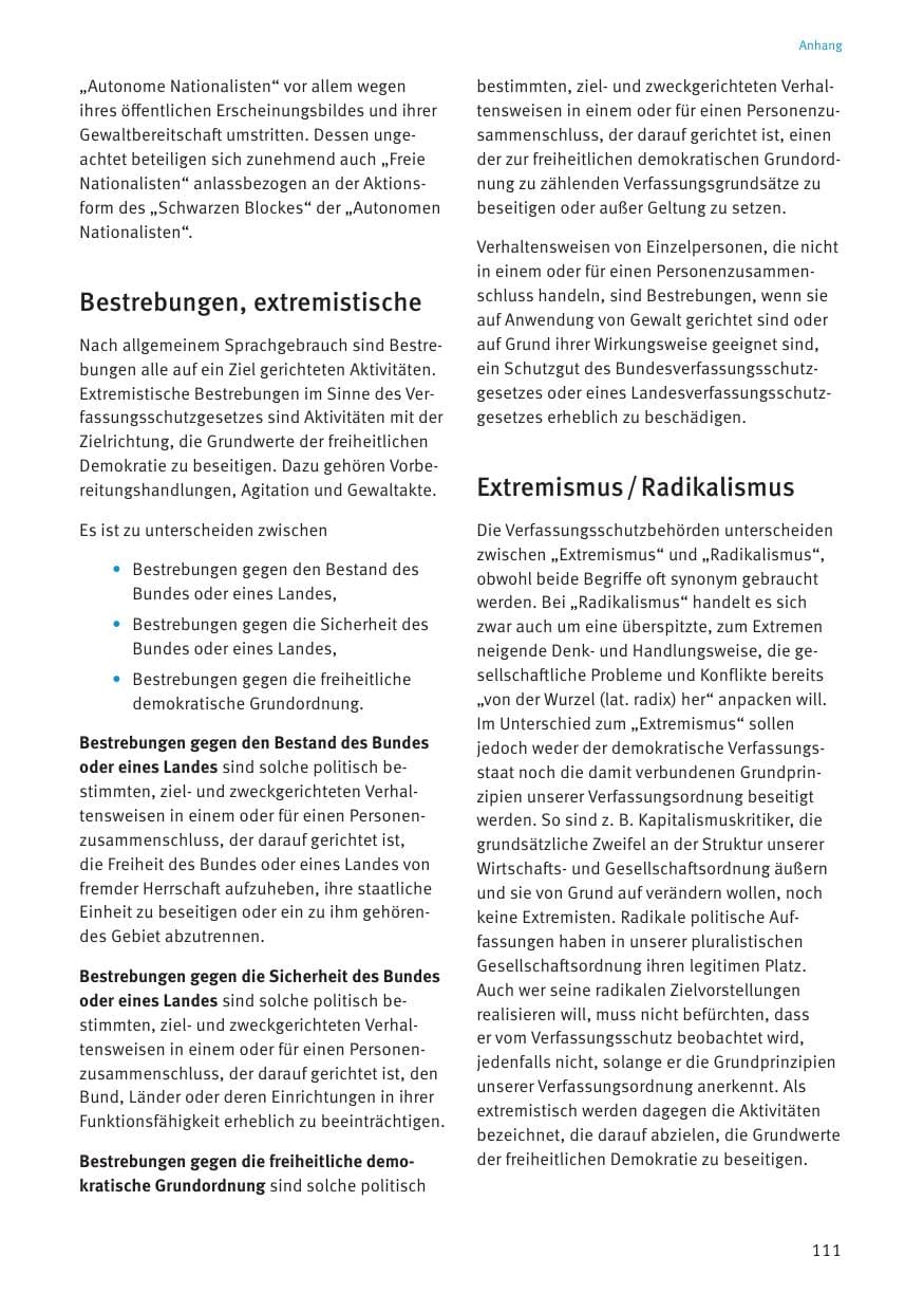 Seite 111 des Verfassungsschutzbericht 2021 Thüringen