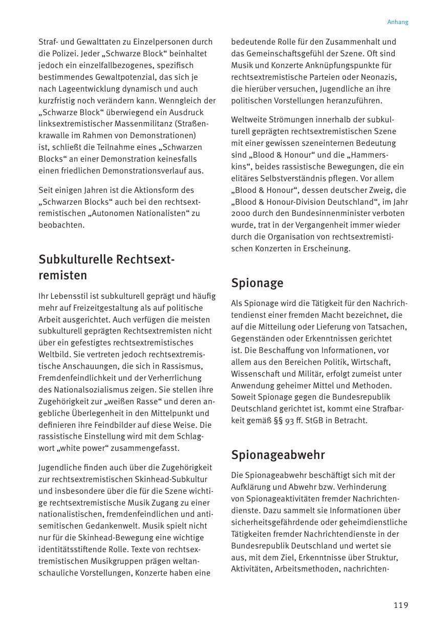Seite 119 des Verfassungsschutzbericht 2021 Thüringen