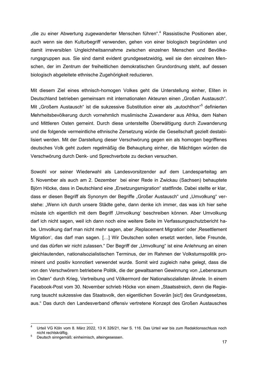 Seite 17 des Verfassungsschutzbericht 2022 Thüringen