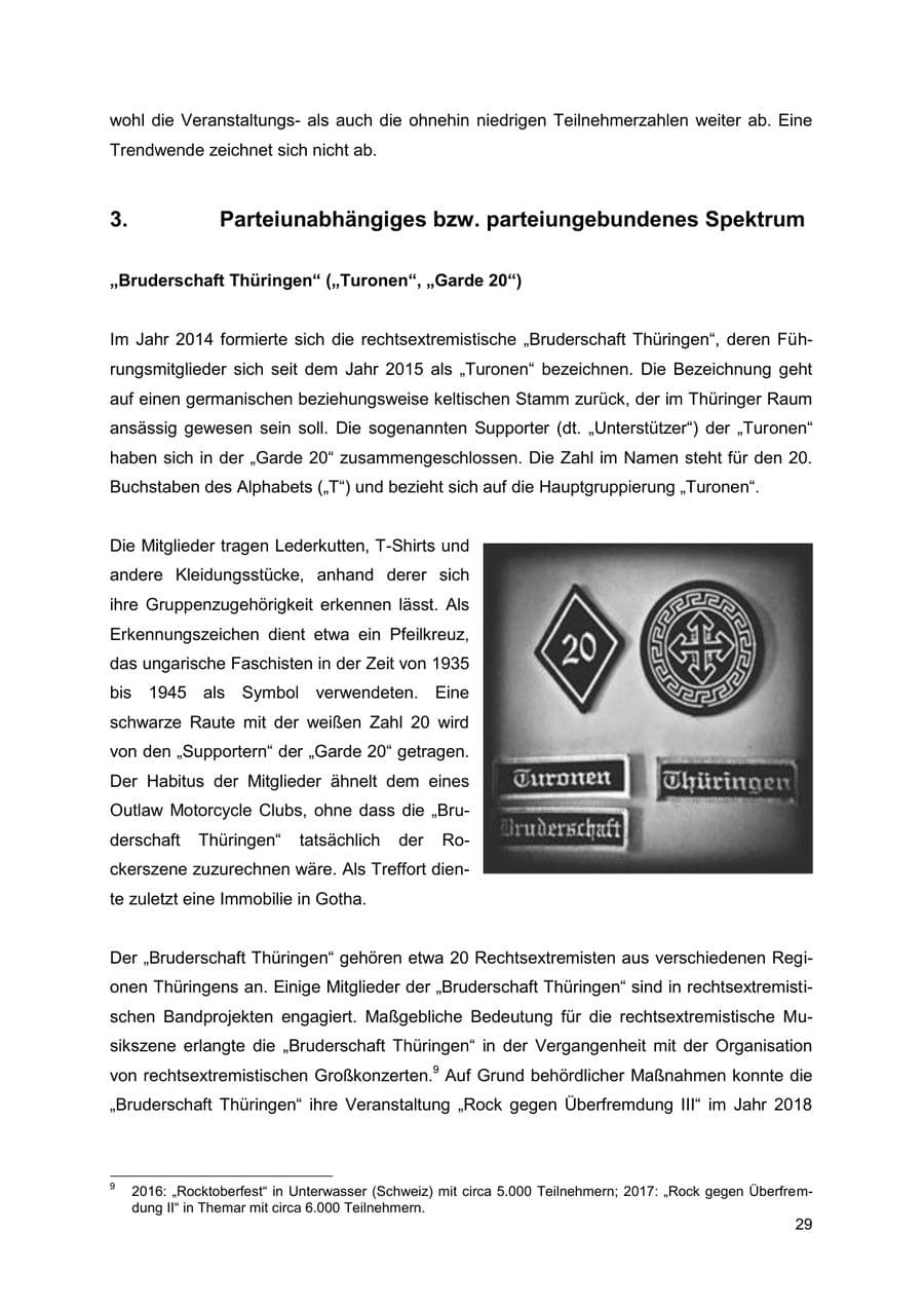 Seite 29 des Verfassungsschutzbericht 2022 Thüringen