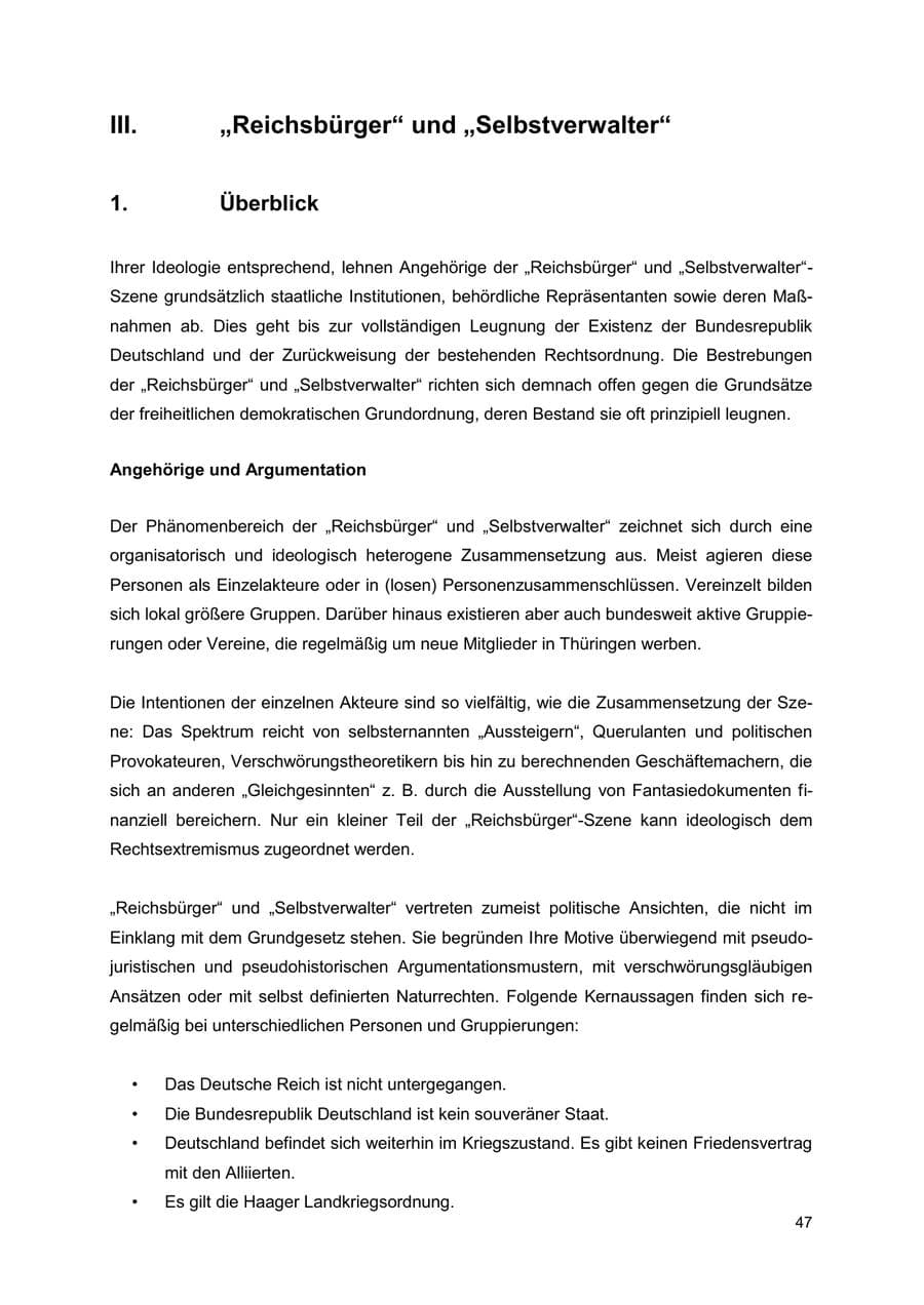 Seite 47 des Verfassungsschutzbericht 2022 Thüringen