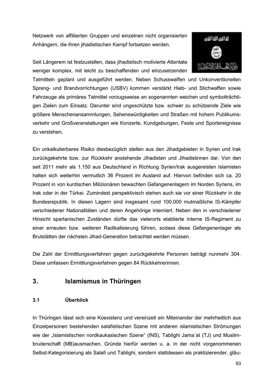 Seite 63 des Verfassungsschutzbericht 2022 Thüringen