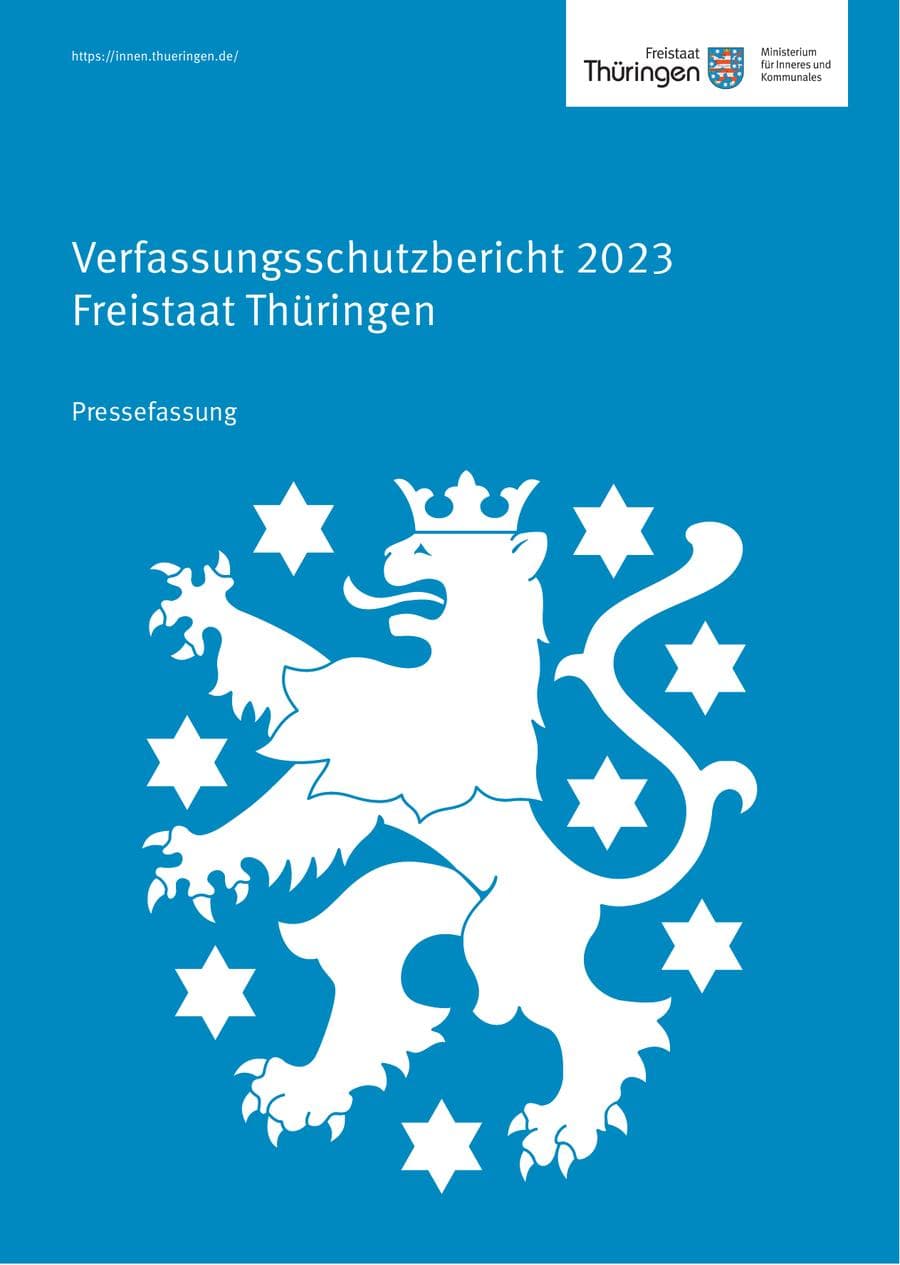 Seite 1 des Verfassungsschutzbericht 2023 Thüringen