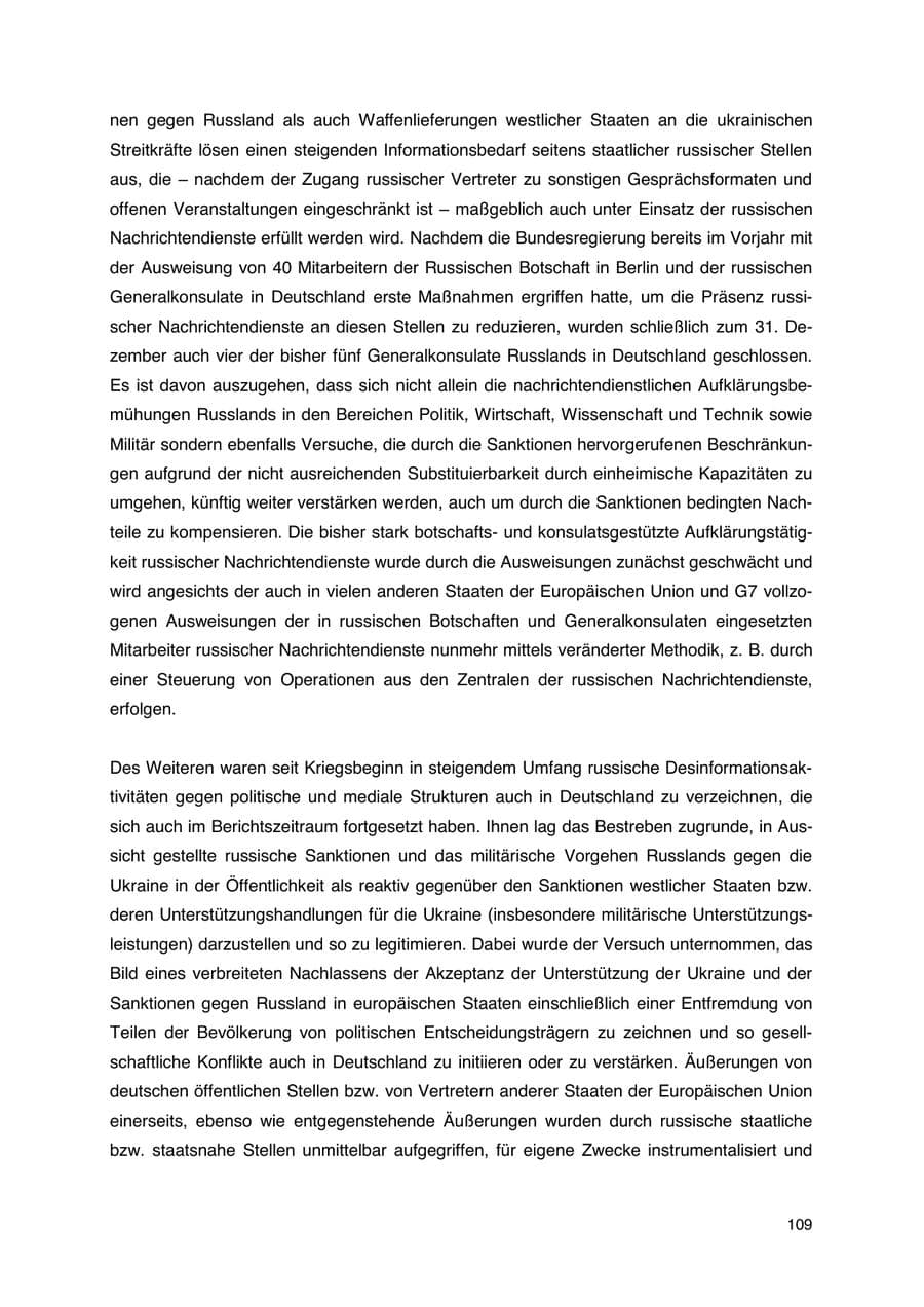 Seite 110 des Verfassungsschutzbericht 2023 Thüringen