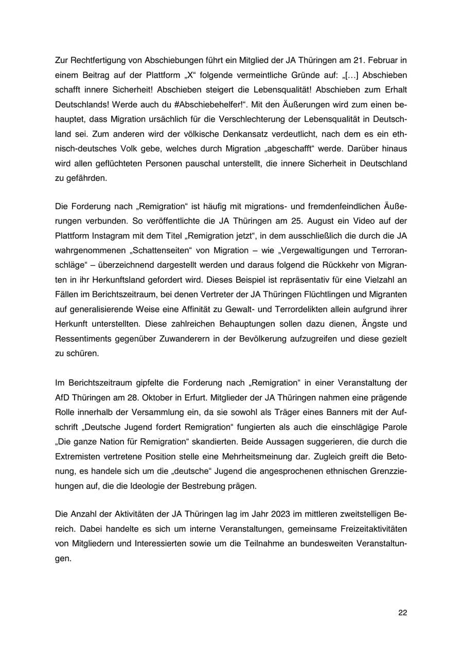 Seite 23 des Verfassungsschutzbericht 2023 Thüringen