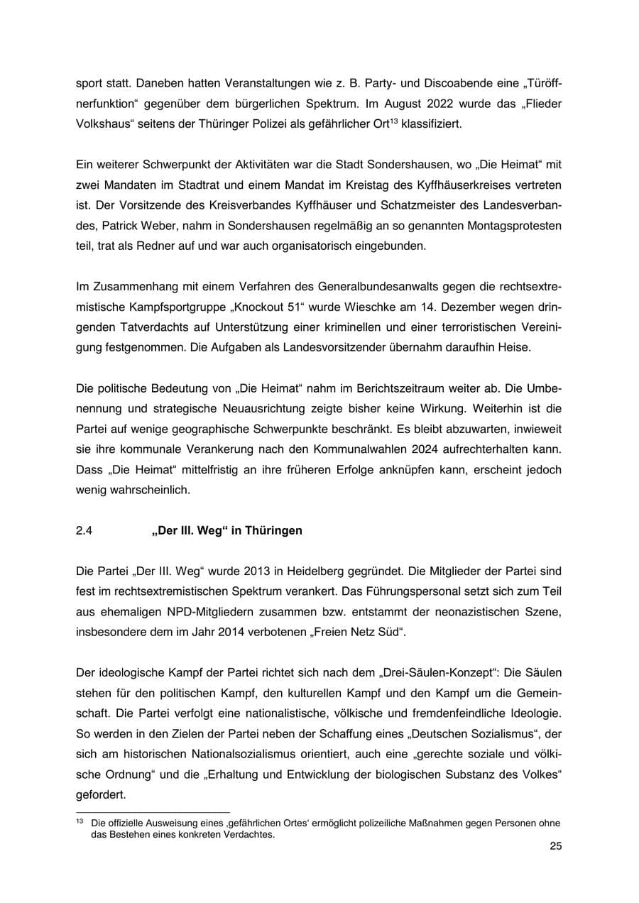 Seite 26 des Verfassungsschutzbericht 2023 Thüringen