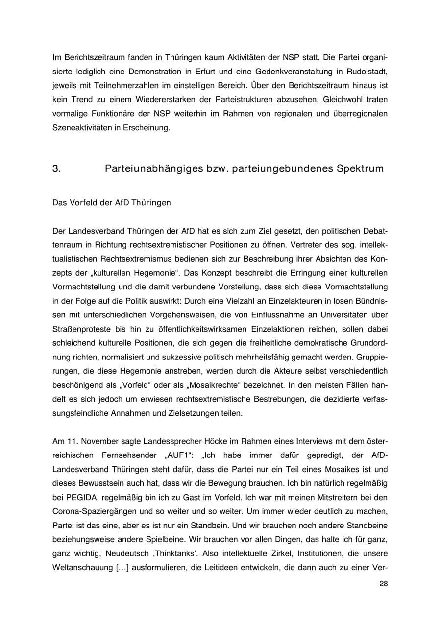 Seite 29 des Verfassungsschutzbericht 2023 Thüringen