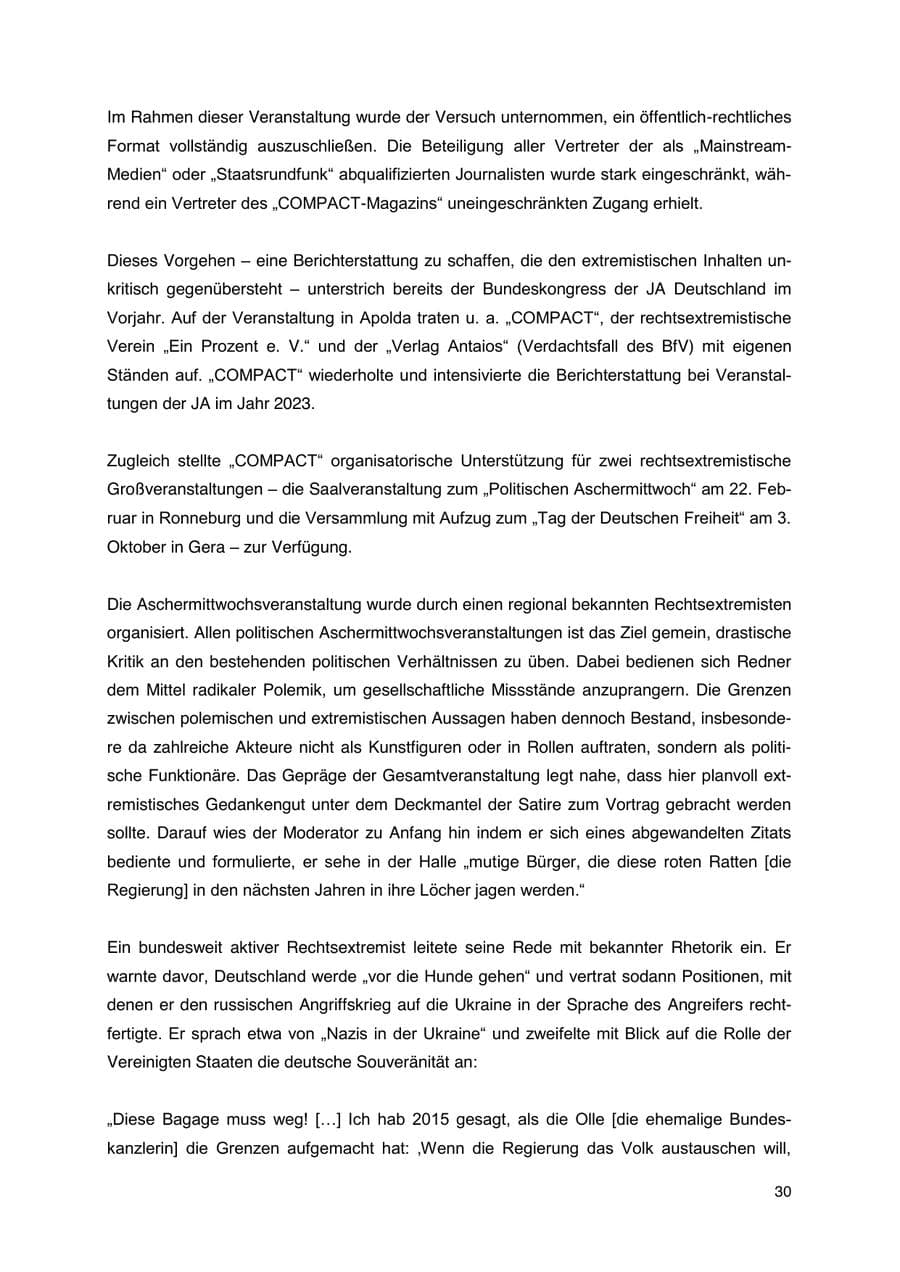 Seite 31 des Verfassungsschutzbericht 2023 Thüringen