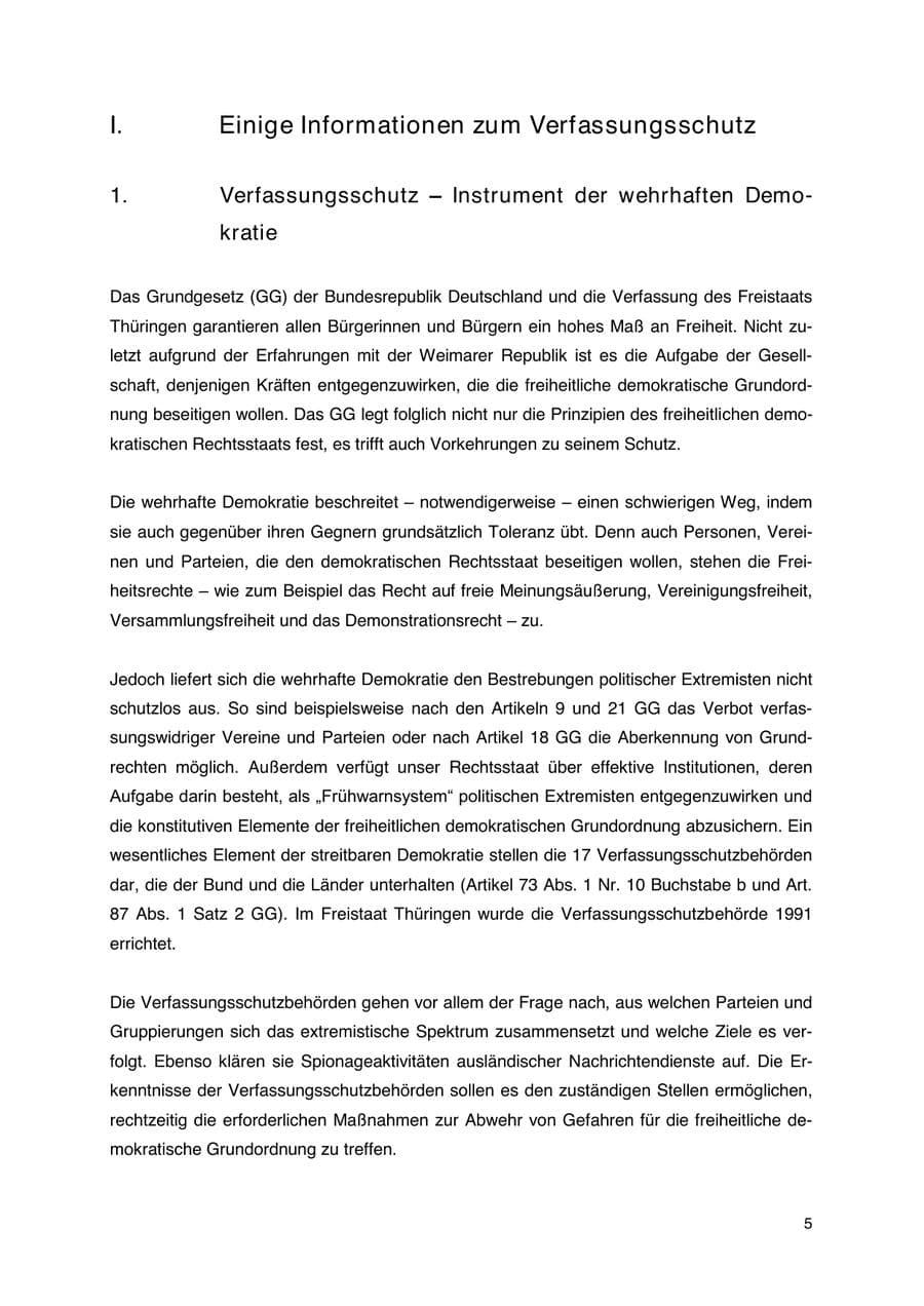 Seite 6 des Verfassungsschutzbericht 2023 Thüringen