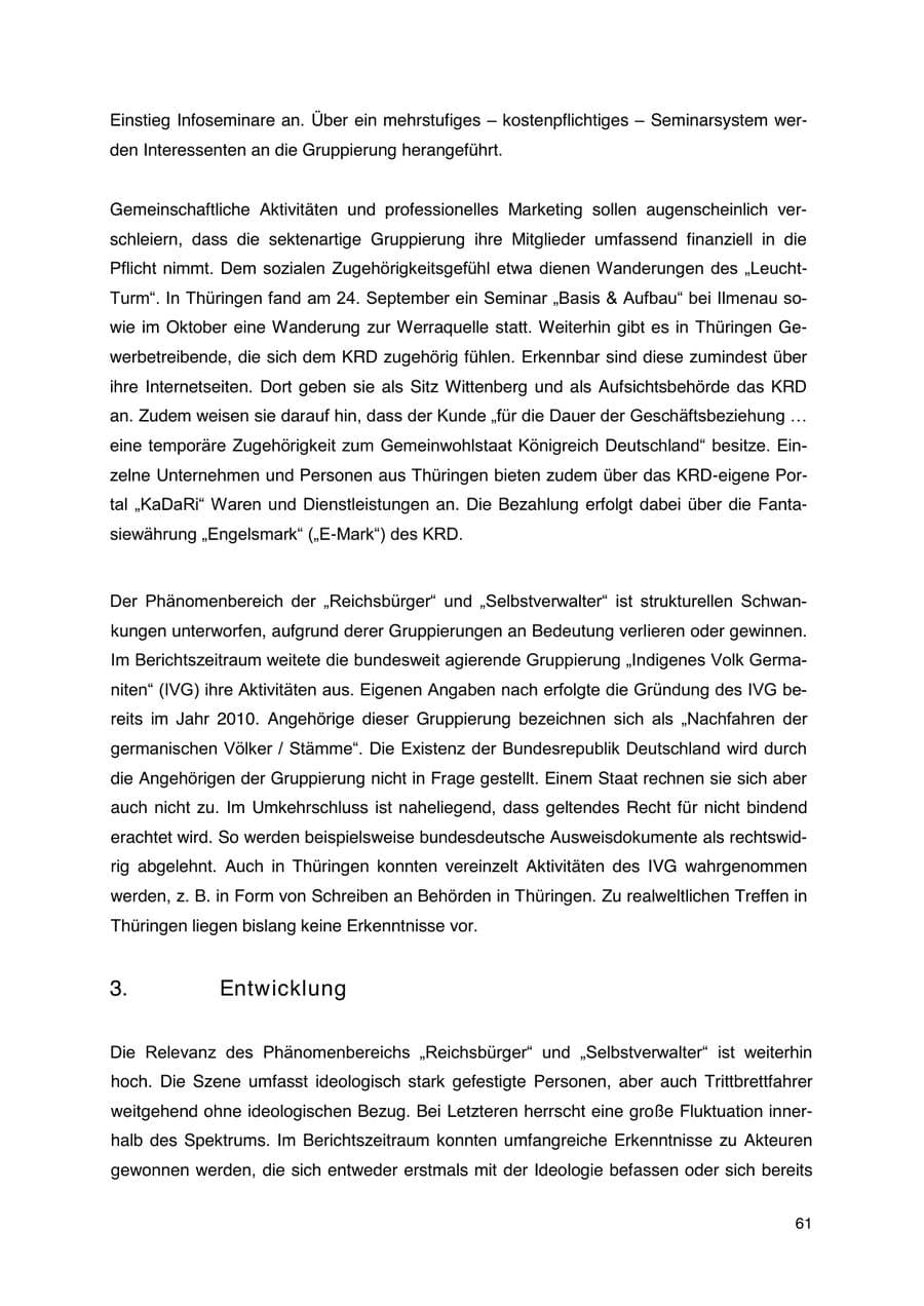 Seite 62 des Verfassungsschutzbericht 2023 Thüringen