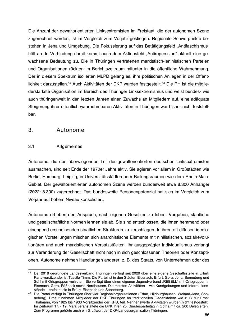 Seite 87 des Verfassungsschutzbericht 2023 Thüringen