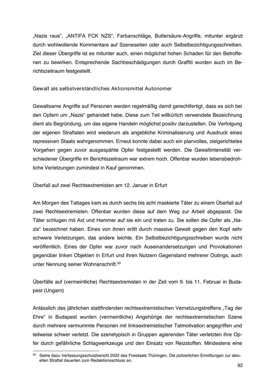 Seite 93 des Verfassungsschutzbericht 2023 Thüringen