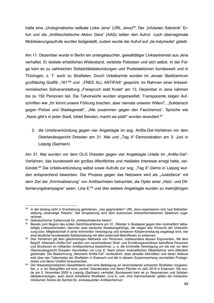 Seite 100 des Verfassungsschutzbericht 2023 Thüringen