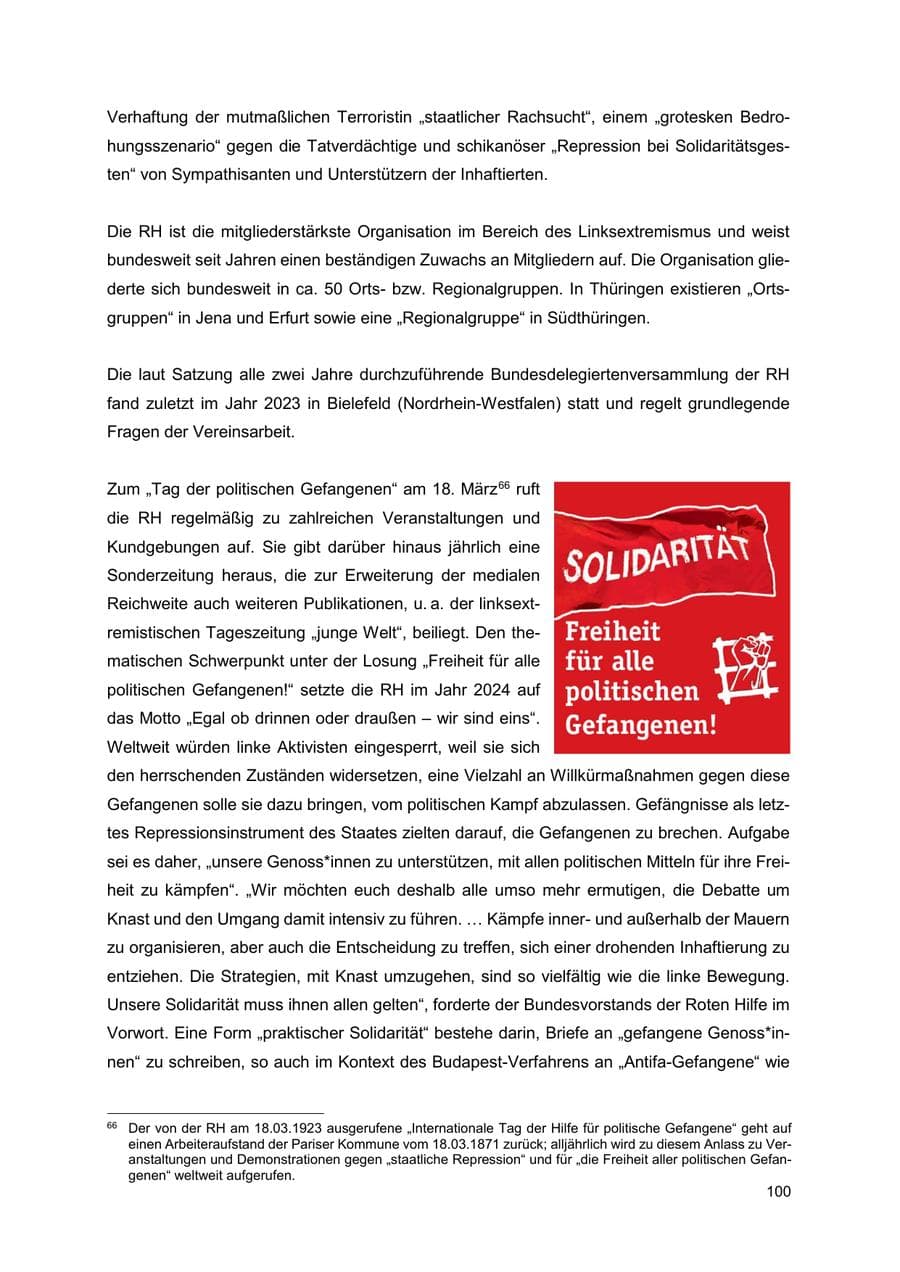Seite 101 des Verfassungsschutzbericht 2024 Thüringen