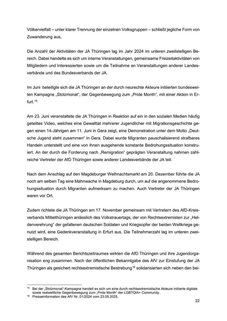 Seite 23 des Verfassungsschutzbericht 2024 Thüringen