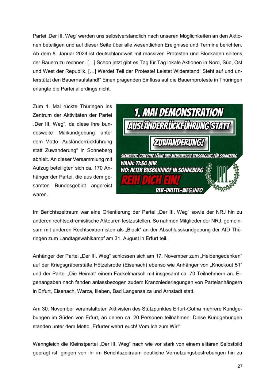 Seite 28 des Verfassungsschutzbericht 2024 Thüringen
