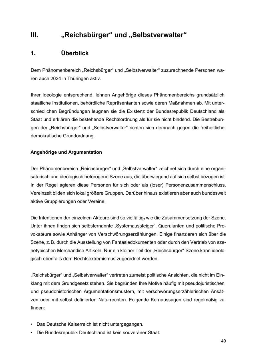 Seite 50 des Verfassungsschutzbericht 2024 Thüringen
