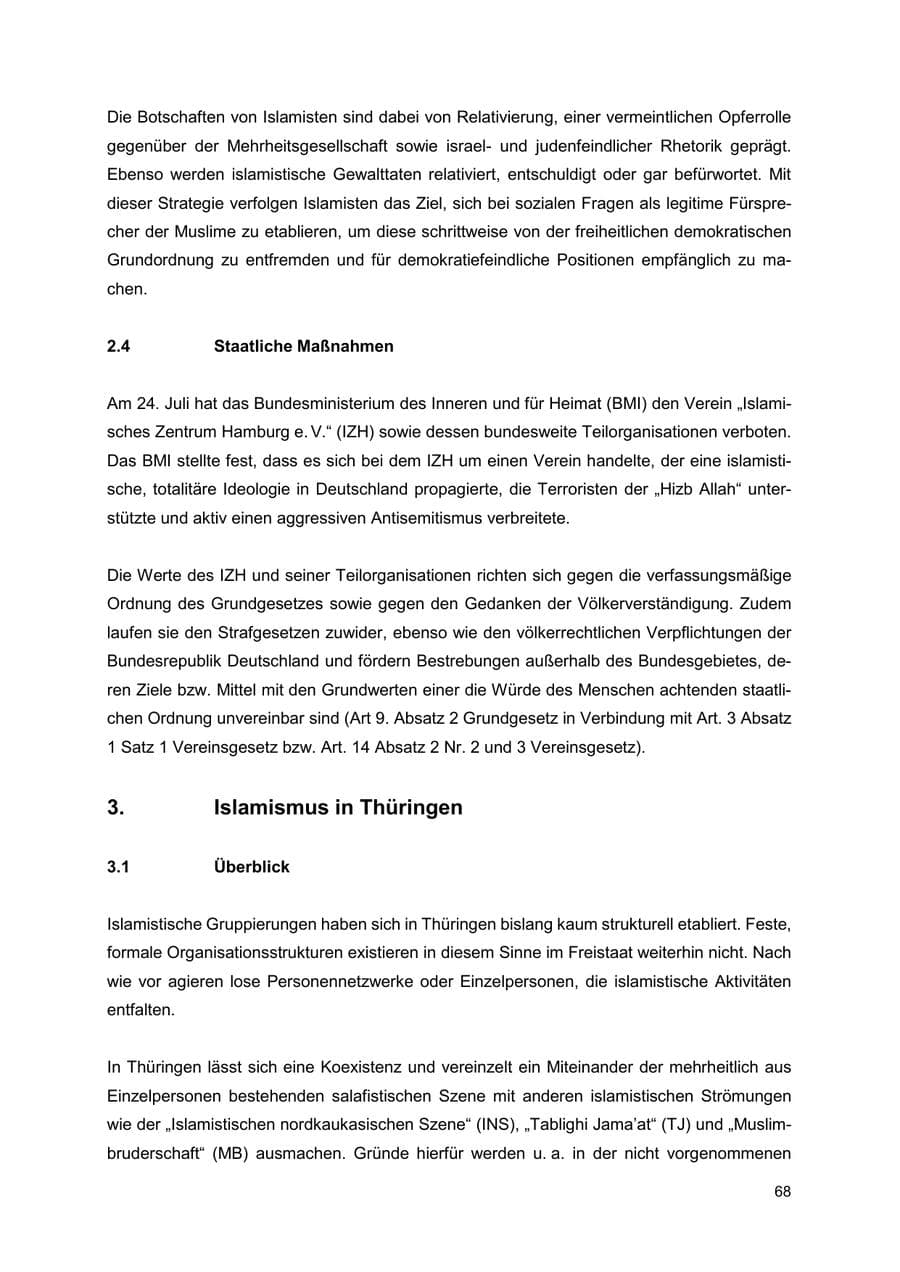 Seite 69 des Verfassungsschutzbericht 2024 Thüringen
