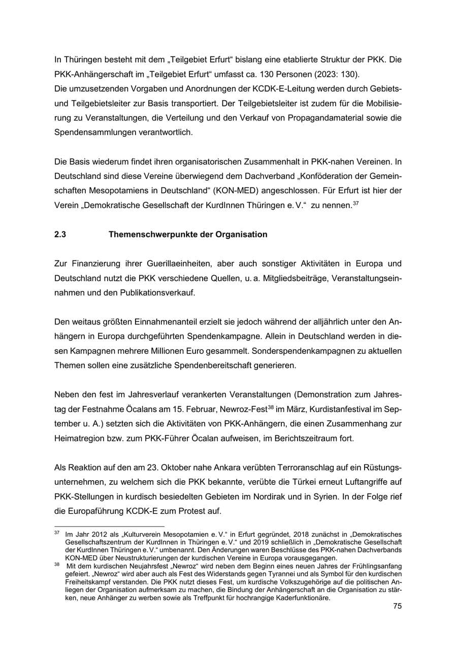 Seite 76 des Verfassungsschutzbericht 2024 Thüringen