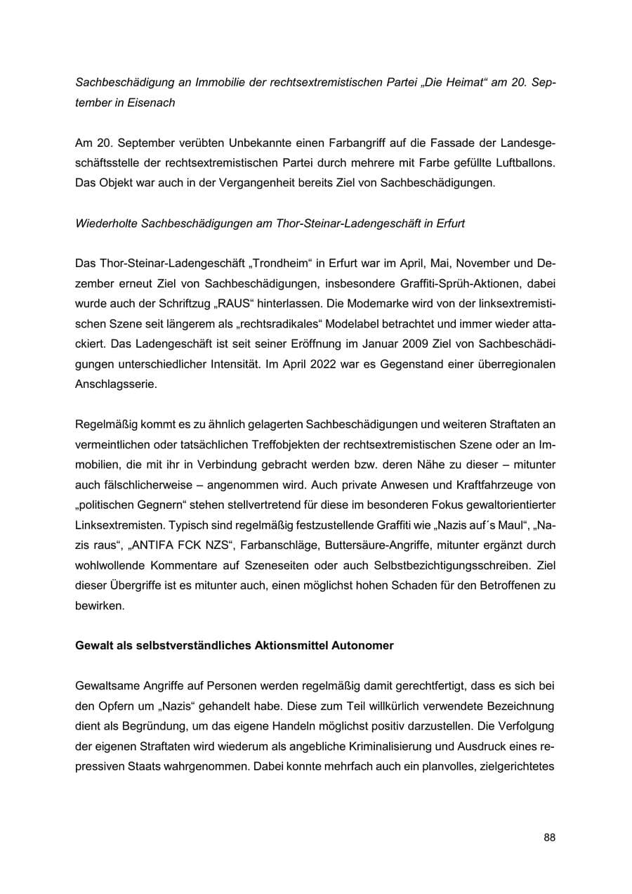 Seite 89 des Verfassungsschutzbericht 2024 Thüringen